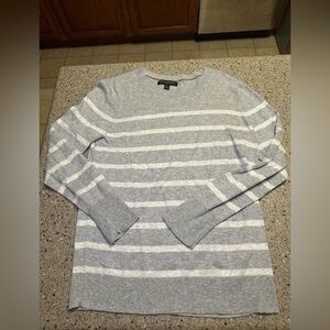 Banana Republic Women’s Crewneck Grey Striped Sweater Medium